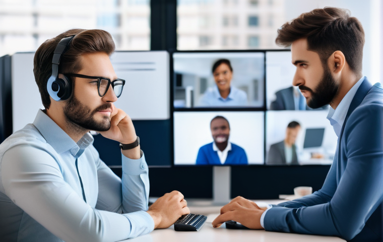 비폭력 커뮤니케이션을 통한 팀워크 향상 - **Prompt:** "A diverse team of professional adults in a brightly lit, modern office meeting room. Th...